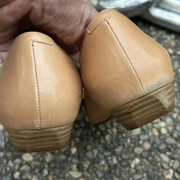 Diane B Vintage Camel Buckle Toe Leather Flats - Picture 7 of 11